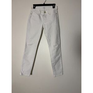 FRAME Le Garcon White Skinny Jeans Women's‎ 24 Mid Rise Straight Stretch